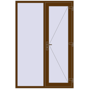 Купити Вхідні двері 1400x2100 мм REHAU Euro-Design 60 WALNUT з двох сторін