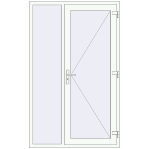 Купити Вхідні двері 1280x2070 мм REHAU Euro-Design 60 Білий (RAL 9016) з двох сторін