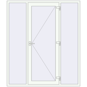 Купити Вхідні двері 1800x2100 мм REHAU SYNEGO Білий (RAL 9016) з двох сторін