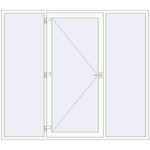 Купити Вхідні двері 2500x2200 мм REHAU Brillant-Design Білий (RAL 9016) з двох сторін