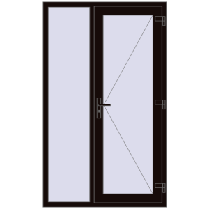 Купити Вхідні двері 1200x2000 мм REHAU Euro-Design 60 BLACK_BROWN з двох сторін