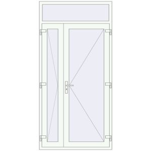 Купити Вхідні двері 1200x2450 мм REHAU Brillant-Design Білий (RAL 9016) з двох сторін