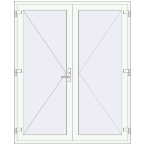 Купити Вхідні двері 1720x2100 мм REHAU Brillant-Design Білий (RAL 9016) з двох сторін