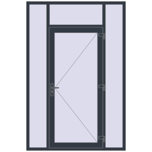 Купити Вхідні двері 1600x2400 мм REHAU Brillant-Design ANTHRACITE_GREY_STRUKTURAL з двох сторін