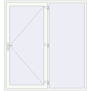 Купити Вхідні двері 2070x2260 мм REHAU Euro-Design 60 Білий (RAL 9016) з двох сторін