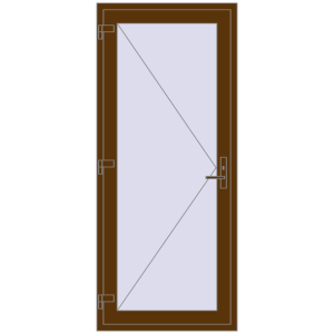 Купити Вхідні двері 900x2100 мм REHAU Euro-Design 60 WALNUT з двох сторін