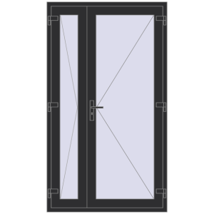 Купити Вхідні двері 1200x2100 мм REHAU Brillant-Design ANTHRACITE_GREY_GLATT з двох сторін