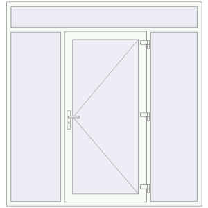 Купити Вхідні двері 2110x2200 мм REHAU Brillant-Design Білий (RAL 9016) з двох сторін