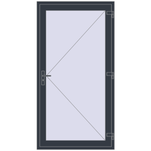 Купити Вхідні двері 1100x2100 мм REHAU Euro-Design 60 ANTHRACITE_GREY_STRUKTURAL з двох сторін