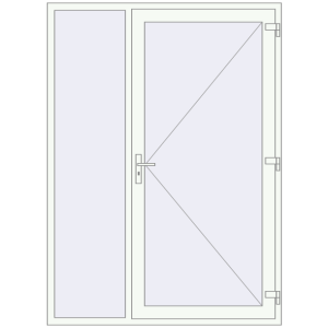 Металопластикові вхідні двері 1600x2200 мм З лівою боковиною (комплектація: За замовчуванням). Вид зсередини Купити Вхідні двері 1600x2200 мм REHAU Euro-Design 60 Білий (RAL 9016) з двох сторін