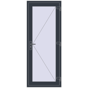 Купити Вхідні двері 800x2000 мм REHAU Euro-Design 60 ANTHRACITE_GREY_STRUKTURAL з двох сторін