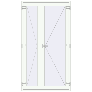 Купити Вхідні двері 1200x2200 мм REHAU Euro-Design 60 Білий (RAL 9016) з двох сторін