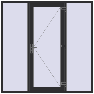 Купити Вхідні двері 2000x2000 мм REHAU Euro-Design 60 ANTHRACITE_GREY_GLATT з двох сторін