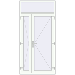 Купити Вхідні двері 1200x2470 мм REHAU Brillant-Design Білий (RAL 9016) з двох сторін