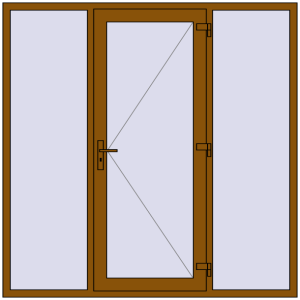 Купити Вхідні двері 2000x2000 мм REHAU Euro-Design 60 GOLDEN OAK з двох сторін