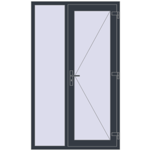Купити Вхідні двері 1200x2005 мм REHAU Euro-Design 60 ANTHRACITE_GREY_STRUKTURAL з двох сторін
