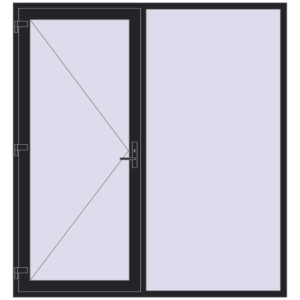 Купити Вхідні двері 2110x2270 мм REHAU SYNEGO BLACK_ULTI-MATT з двох сторін