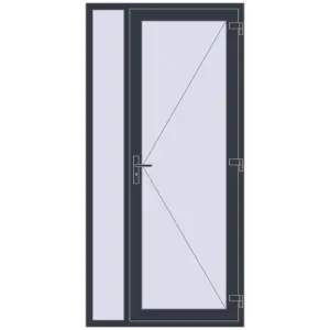 Купити Вхідні двері 1145x2340 мм REHAU Euro-Design 60 ANTHRACITE_GREY_STRUKTURAL з двох сторін