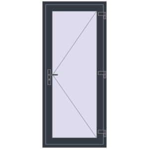 Купити Вхідні двері 800x1900 мм REHAU Euro-Design 60 ANTHRACITE_GREY_STRUKTURAL з двох сторін
