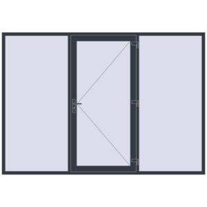 Купити Вхідні двері 3000x2100 мм REHAU Brillant-Design ANTHRACITE_GREY_STRUKTURAL з двох сторін