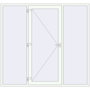 Купити Вхідні двері 2300x2150 мм REHAU Brillant-Design Білий (RAL 9016) з двох сторін