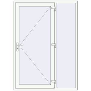 Купити Вхідні двері 1500x2100 мм REHAU Brillant-Design Білий (RAL 9016) з двох сторін