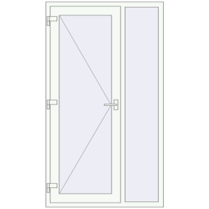 Купити Вхідні двері 1150x2000 мм REHAU Euro-Design 60 Білий (RAL 9016) з двох сторін