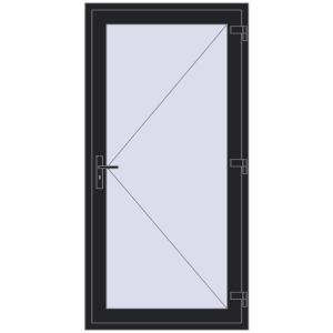 Купити Вхідні двері 1000x2000 мм REHAU Euro-Design 60 BLACK_ULTI-MATT з двох сторін