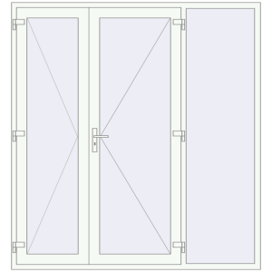 Купити Вхідні двері 2100x2250 мм REHAU SYNEGO Білий (RAL 9016) з двох сторін