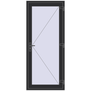 Купити Вхідні двері 900x2100 мм REHAU Euro-Design 60 ANTHRACITE_GREY_GLATT з двох сторін