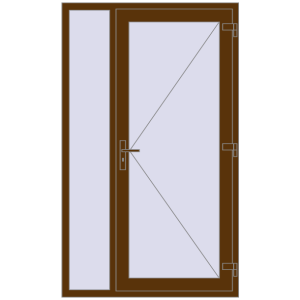 Купити Вхідні двері 1200x2000 мм REHAU Brillant-Design WALNUT з двох сторін