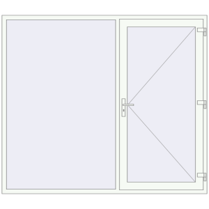 Купити Вхідні двері 2300x2000 мм REHAU Euro-Design 60 Білий (RAL 9016) з двох сторін