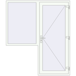 Металопластикові вхідні двері 1800x2100 мм з двома боковинами та фрамугою (комплектація: Базова). Вид ззовні Купити Вхідні двері 1800x2100 мм REHAU Euro-Design 60