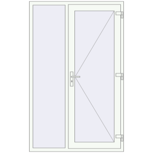 Купити Вхідні двері 1300x2068 мм REHAU Euro-Design 60 Білий (RAL 9016) з двох сторін