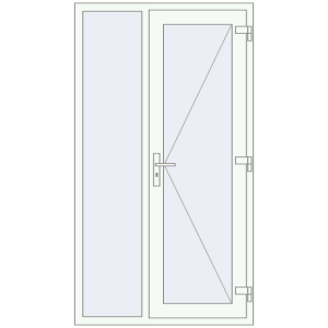 Купити Вхідні двері 1090x1960 мм REHAU Brillant-Design Білий (RAL 9016) з двох сторін