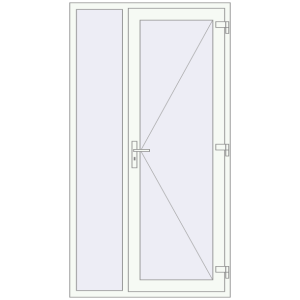 Купити Вхідні двері 1200x2200 мм REHAU Euro-Design 60 Білий (RAL 9016) з двох сторін