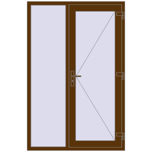 Купити Вхідні двері 1280x1950 мм REHAU Euro-Design 60 WALNUT з двох сторін