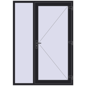 Купити Вхідні двері 1500x2100 мм REHAU Euro-Design 60 BLACK_ULTI-MATT з двох сторін