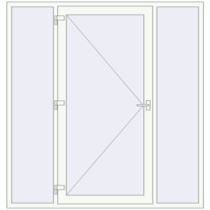 Купити Вхідні двері 2045x2105 мм REHAU Euro-Design 60 Білий (RAL 9016) з двох сторін