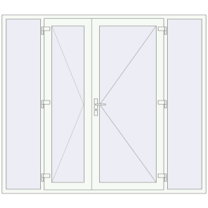 Купити Вхідні двері 2400x2100 мм REHAU Brillant-Design Білий (RAL 9016) з двох сторін