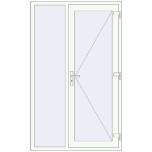 Купити Вхідні двері 1250x2050 мм REHAU Brillant-Design Білий (RAL 9016) з двох сторін