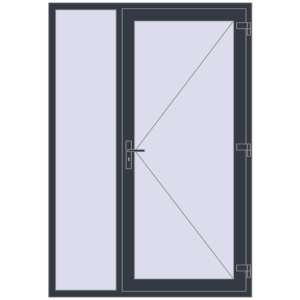 Купити Вхідні двері 1450x2100 мм REHAU SYNEGO ANTHRACITE_GREY_STRUKTURAL з двох сторін