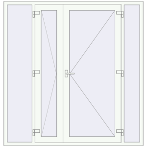 Купити Вхідні двері 2000x2070 мм REHAU Euro-Design 60 Білий (RAL 9016) з двох сторін