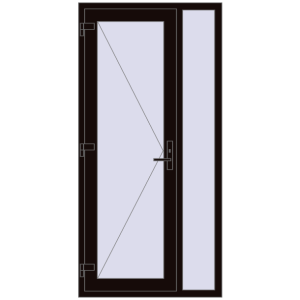 Купити Вхідні двері 1000x2050 мм REHAU Euro-Design 60 BLACK_BROWN з двох сторін