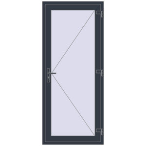 Купити Вхідні двері 900x2100 мм REHAU Euro-Design 60 ANTHRACITE_GREY_STRUKTURAL з двох сторін