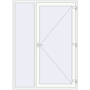 Металопластикові вхідні двері 1600x2200 мм З лівою боковиною (комплектація: За замовчуванням). Вид зсередини Купити Вхідні двері 1600x2200 мм REHAU Euro-Design 60 Білий (RAL 9016) з двох сторін