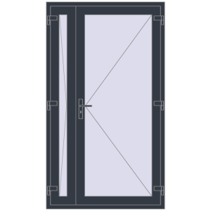 Купити Вхідні двері 1200x2100 мм REHAU Euro-Design 60 ANTHRACITE_GREY_STRUKTURAL з двох сторін