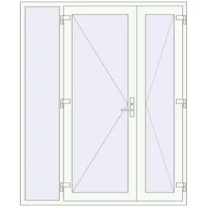 Купити Вхідні двері 1720x2100 мм REHAU Brillant-Design Білий (RAL 9016) з двох сторін