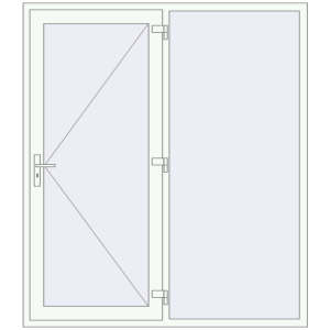 Купити Вхідні двері 1800x2050 мм REHAU Brillant-Design Білий (RAL 9016) з двох сторін