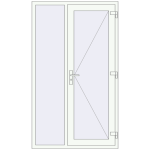 Купити Вхідні двері 1200x2050 мм REHAU Euro-Design 60 Білий (RAL 9016) з двох сторін